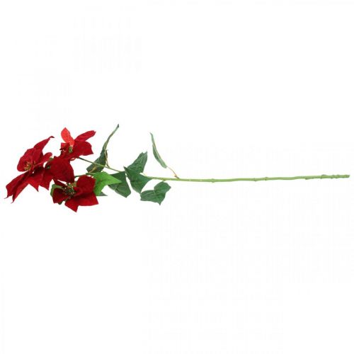 Floristik24 Konstgjord julstjärna röd stamblomma 3 blommor 85cm