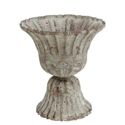 Floristik24 Kopp grå antik look Ø12cm H13,5cm