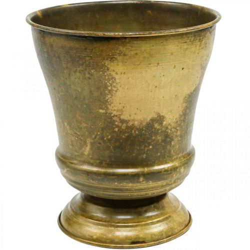 Artikel Vintage plantering metall kopp vas mässing Ø17cm H19cm