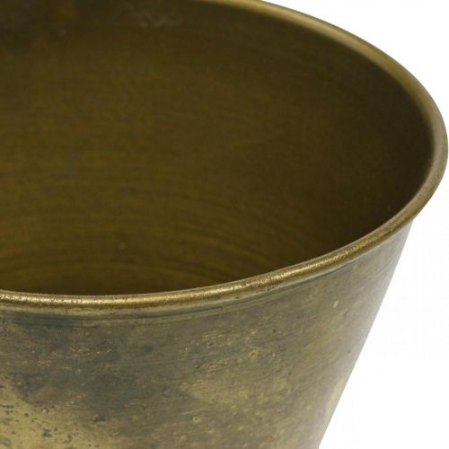 Floristik24 Vintage plantering metall kopp vas mässing Ø11,5cm H13,5cm