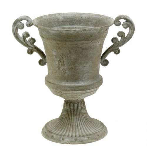 Floristik24 Antik kopp grå Ø16,8cm H24,8cm