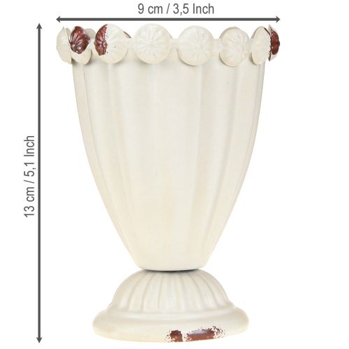 Artikel Kopp vas metall dekorativ kopp krämbrun Ø9cm H13cm