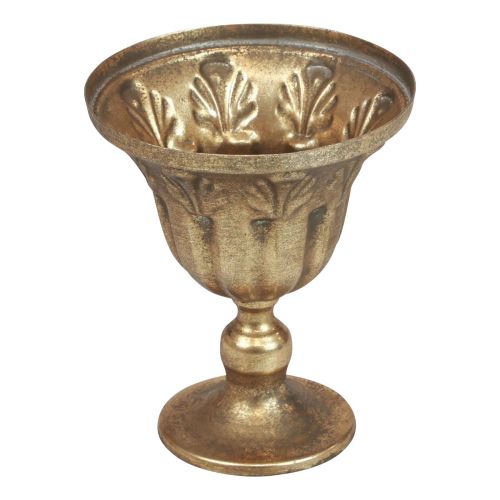 Floristik24 Kopp vas dekoration kopp metall bägare guld antik Ø13cm H15,5cm
