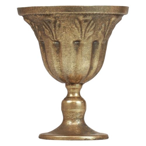 Floristik24 Kopp vas dekoration kopp metall bägare guld antik Ø13cm H15,5cm