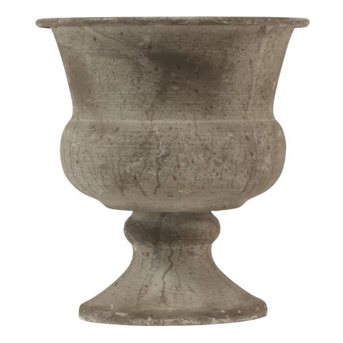 Floristik24 Kopp vas metall dekorativ skål grå antik Ø13,5cm H15cm