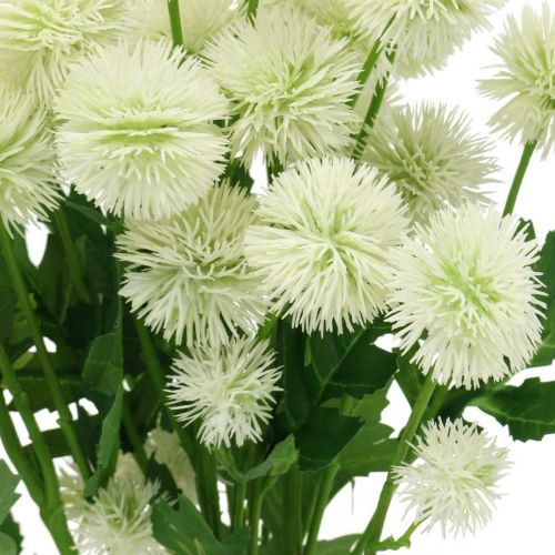 Floristik24 Artificiell gren pompom deco gren vit 61cm 4st