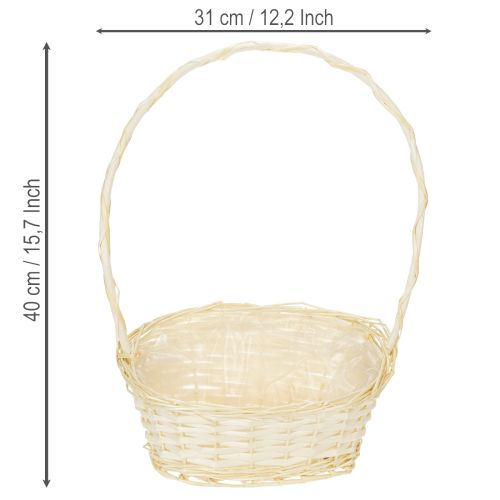 Presentkorg 27cm x 18cm H43cm ljus | Floristik24.se