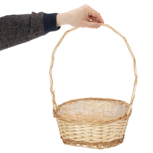 Presentkorg ca 30 cm x 23 cm, ljusfärgad | Floristik24.se