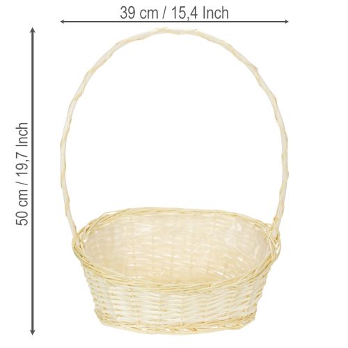 Presentkorg ca 38 cm x 27 cm, ljusfärgad | Floristik24.se