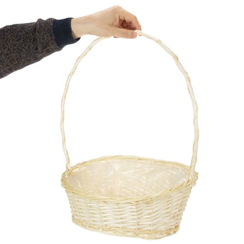 Presentkorg ca 38 cm x 27 cm, ljusfärgad | Floristik24.se