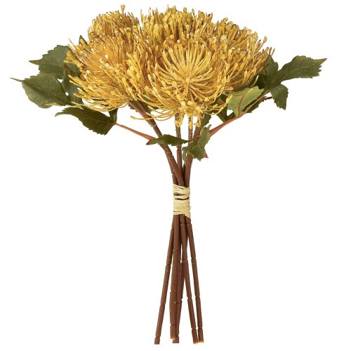 Artikel Protea konstgjord Leucospermum nåldyna gul 30cm 6 st