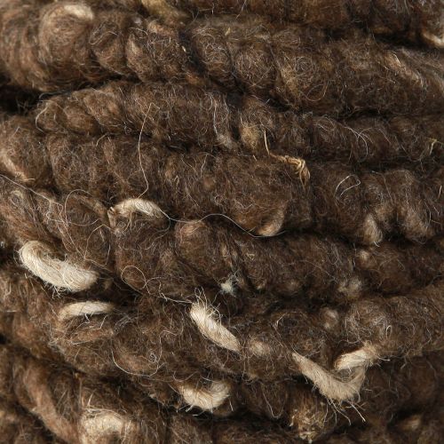 Artikel RAW sladd ullsnöre med jute fårull brun 8mm 10m