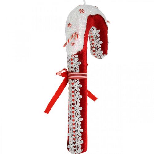 Floristik24 Candy cane dekoration stor jul röd vit med spets H36cm