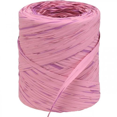 Artikel Raffia flerfärgat presentband rosa-rosa, floristtillbehör, dekorativt band L200m