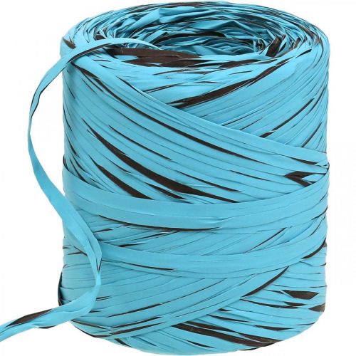 Artikel Dekorationsband av plast, raffia, flerfärgat presentband blå-brunt L200m