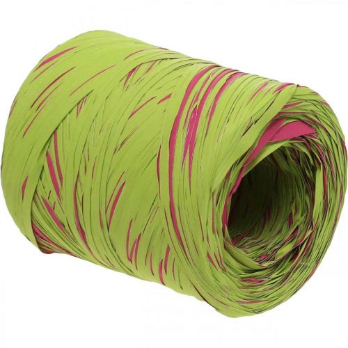 Artikel Raffia band ljusgrönt, rosa, poly raffia 200m
