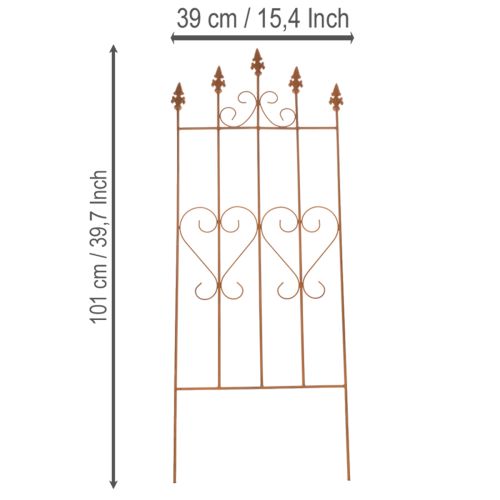 Artikel Spaljé med hjärtmotiv, klätterhjälpmedel i romantisk stil för trädgårdsgångar eller terrasser, 101 cm