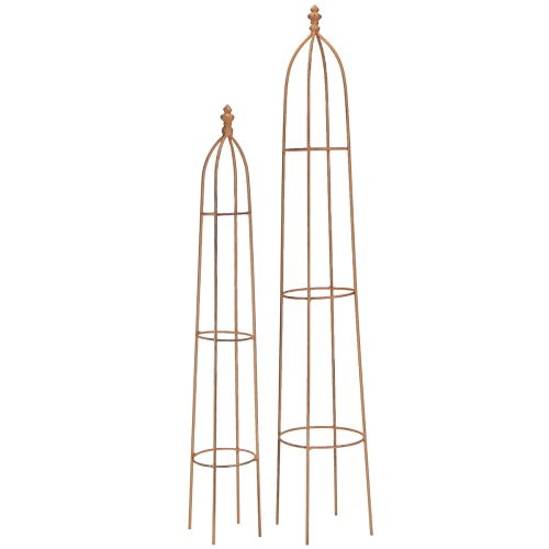 Floristik24 Spaljé Metal Rust Look Obelisk 69/86cm Set om 2