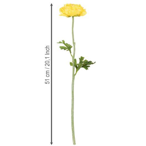 Artikel Konstgjord ranunkel som en enda blomma för elegant och lättskött dekoration, 51 cm, 3 stycken