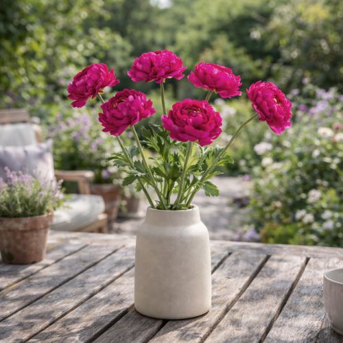 Artikel Konstgjord ranunkel som en enda blomma för tidlös och mångsidig inredning, 51 cm, 3 stycken