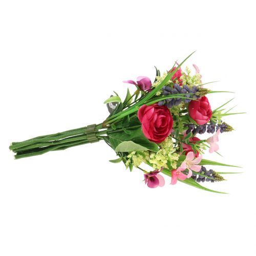 Floristik24 Ranunkelbukett med druvhyacinter Rosa 25cm