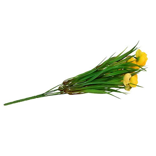 Floristik24 Ranunculus bukett med gräs 35cm gul