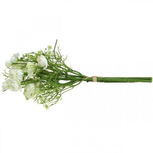 Floristik24 Ranunculus Bukett Konstgjorda Blommor Siden Blommor Vita L37cm