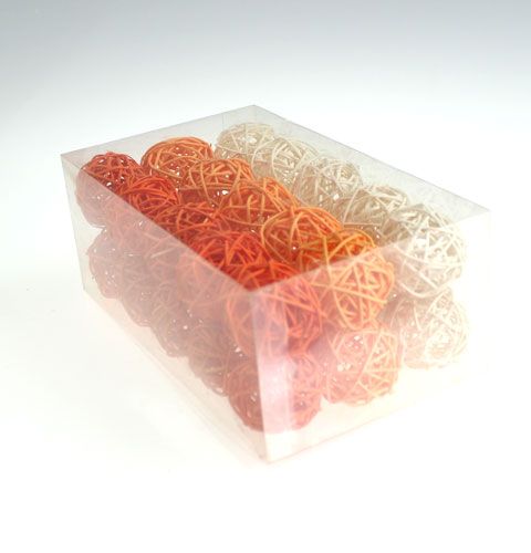 Floristik24 Rottingbollar 4,5cm orange aprikos 30 st