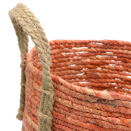 Floristik24 Rottingkorg natur/orange Ø40/32/26cm 3st