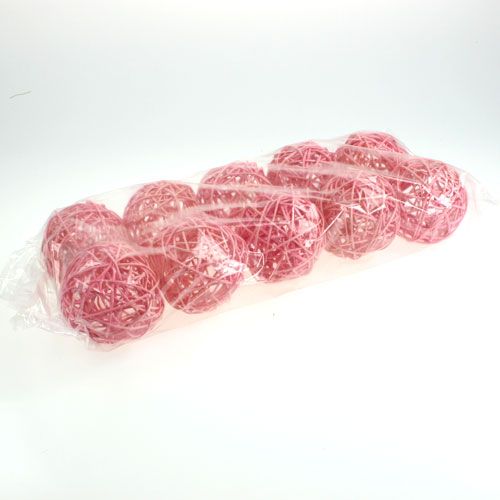 Floristik24 Rottingkula Ø10cm rosa 10st