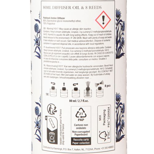 Artikel Room Doft Diffuser Patchouli &amp; Peony Assorted Ø7cm 80ml 2st