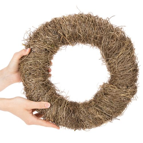 Krans av naturmaterial, naturlig dekorativ krans för gör-det-själv-projekt, 35 cm | Floristik24.se
