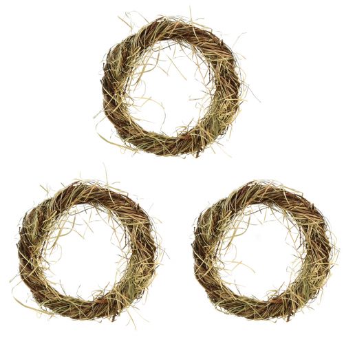 Artikel Vinkrans naturkrans med höbrungrön Ø25cm 3 st