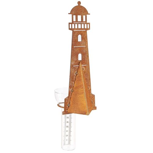 Artikel Regnmätare Lighthouse Rust Look – Dekorativ regnmätare för trädgården och staketet 41cm rost