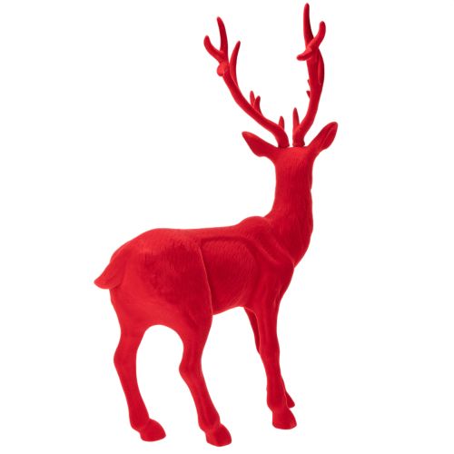 Dekorativ figurin av en stående hjort, stor, flockad juldekoration, 85 cm | Floristik24.se