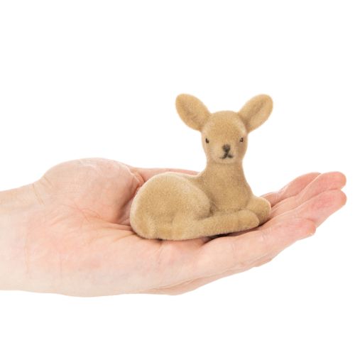 Dekorativ liggande rådjursfigur för bordsdekoration, 8 cm, 6 stycken | Floristik24.se