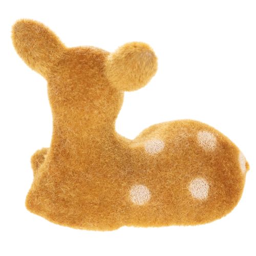 Dekorativ liggande rådjursfigur för bordsdekoration, 8 cm, 6 stycken | Floristik24.se