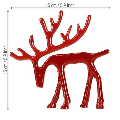 Artikel Rendekoration figur metall bordsdekoration jul röd 15cm