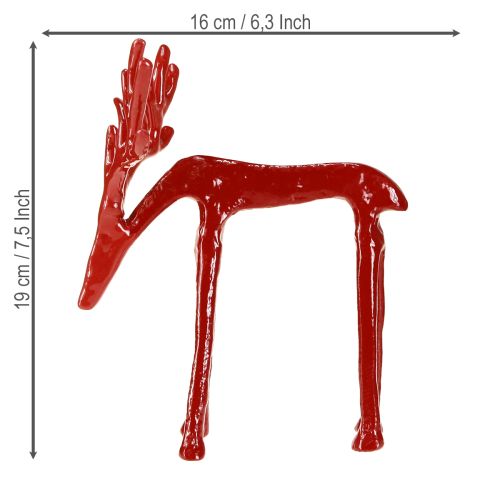 Artikel Rendekoration metallfigur juldekoration röd 16×13×19 cm
