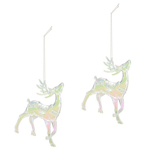 Artikel Rendekoration Juldekorationer iriserande H12cm 3st