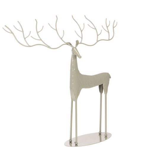 Dekorativ hjortskulptur med stora horn, modern metallutseende, 48 cm köpa | Floristik24.se