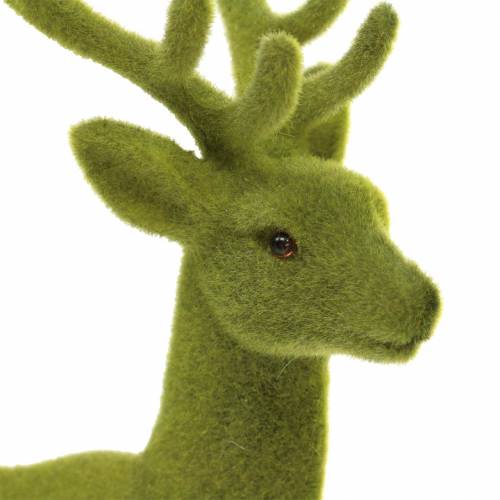 Artikel Dekorativa renflockade mossgrön 20cm 2 st