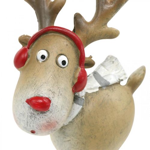 Floristik24 Deco figur ren jul med halsduk 7×4,5×12cm 4st