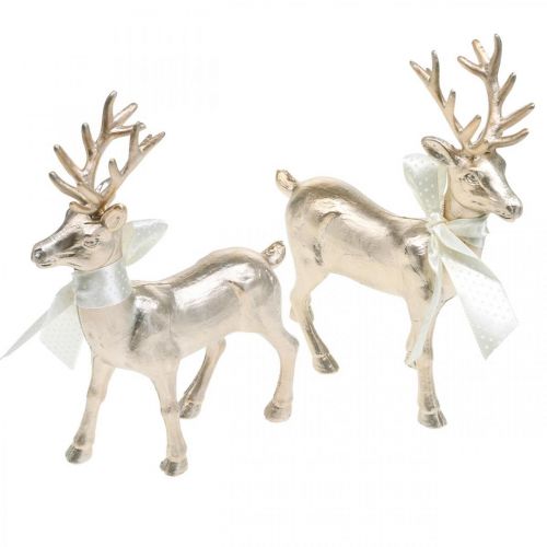 Floristik24 Deco rådjur stående champagne bordsdekoration jul 18,5cm 4st