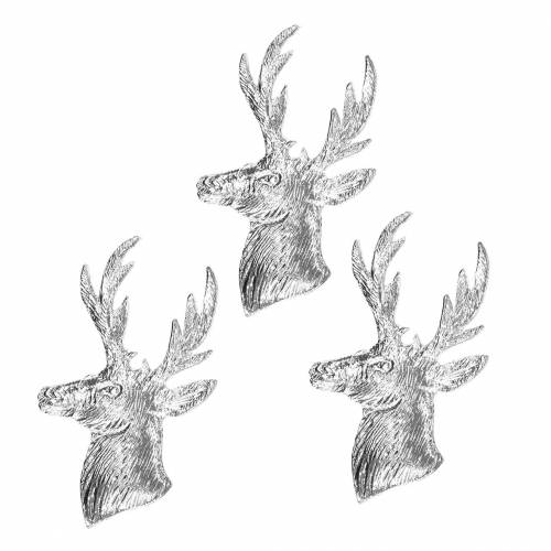 Floristik24 Dekorativ renbyst silvermetall 8cm × 4,8cm 8 st