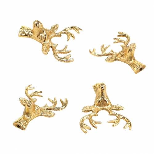 Floristik24 Juldekoration hjorthuvud metall gyllene 6,8cm 6st