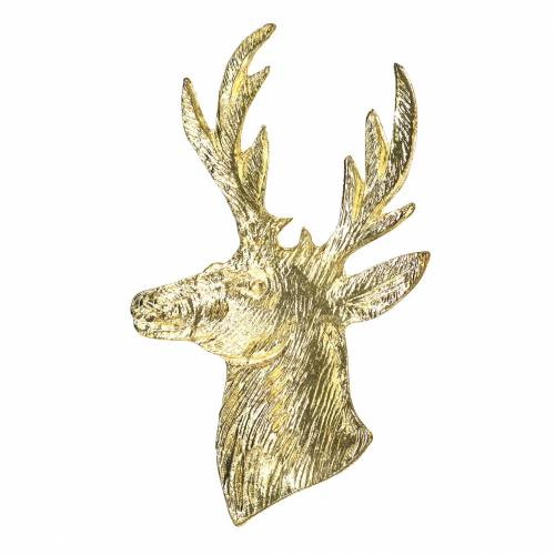 Floristik24 Dekorativ renbyst gyllene metall 8cm × 4,8cm 8st