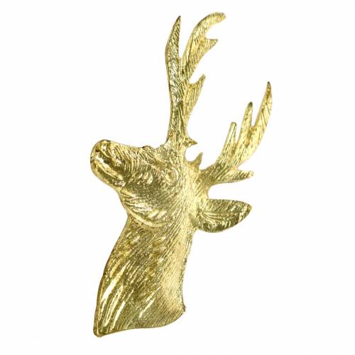 Floristik24 Dekorativ renbyst gyllene metall 8cm × 4,8cm 8 st