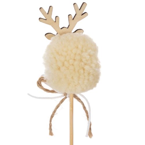 Dekorativa renfigurer med pompoms och julpinnar 24 cm 12 st | Floristik24.se