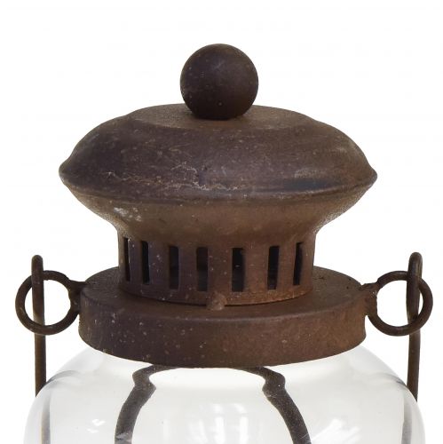 Floristik24 Retro lampa LED-lykta rostbrun varmvit Ø11cm H30cm